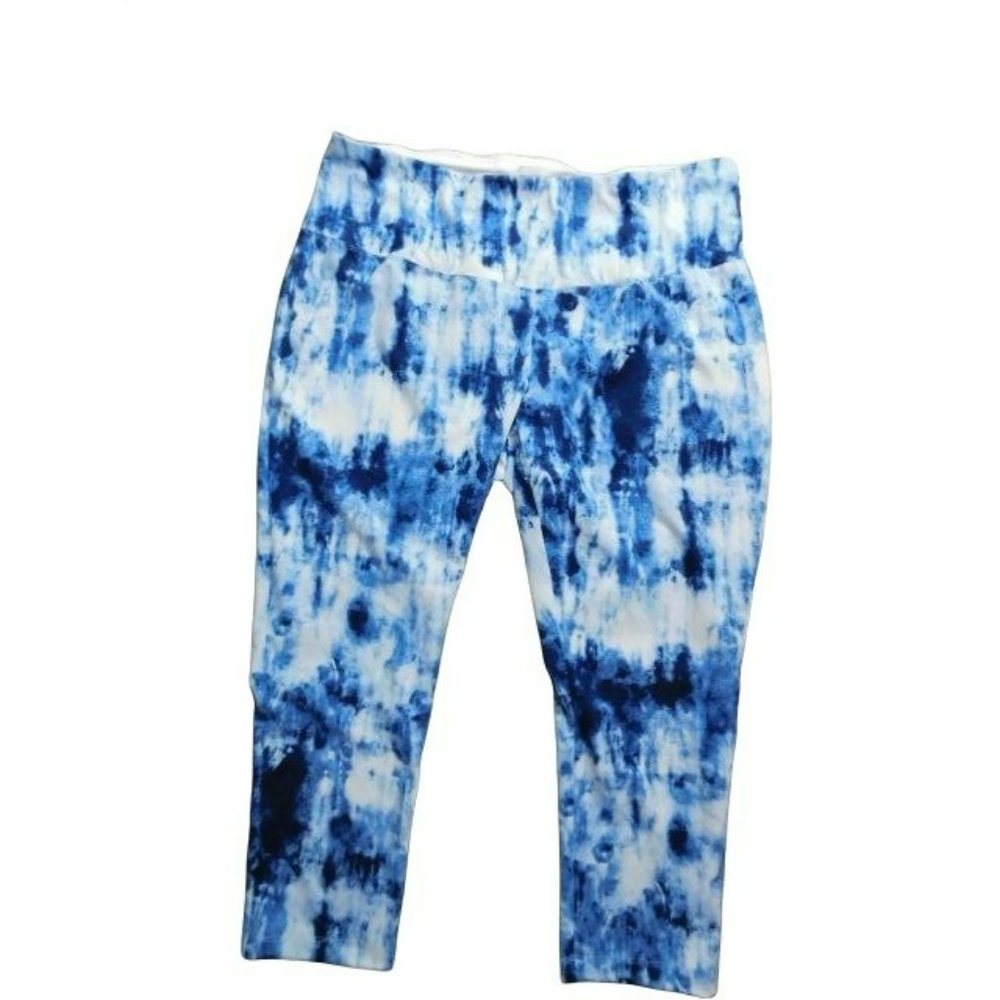 Chico's Size XL (3) Tye Dye Print Sporty Workout Athletic Crop Pants Zenergy